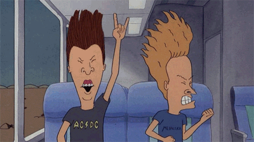 The Horns, Beavis and Butthead headbanging.